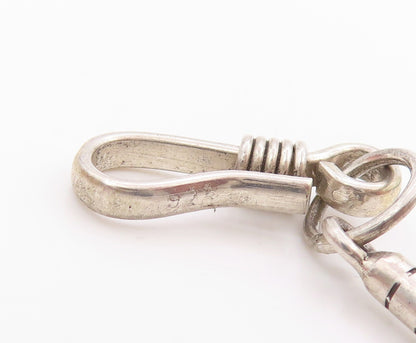 925 Sterling Silver Vintage Bracelet Engraved Geometric X Detail Chain BT11405