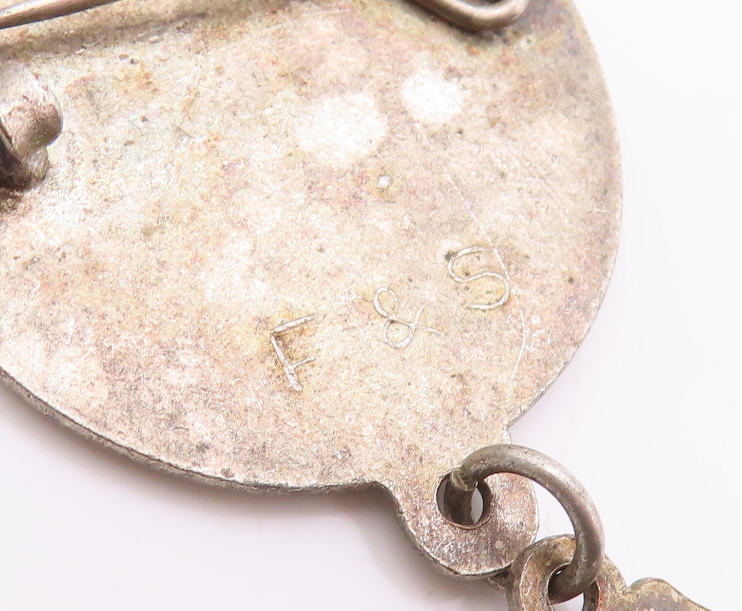 925 Sterling Silver Vintage Brooch Enameled Clarks Antique Shoe Club  BP11523