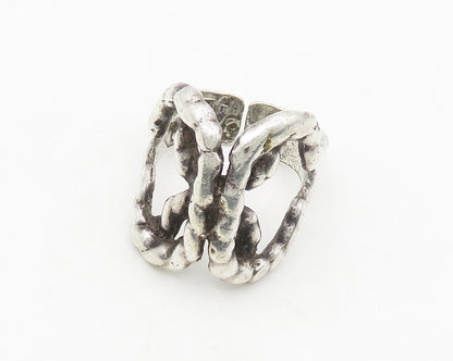 ISRAEL 925 Sterling Silver  Vintage Shiny Open Twist Band Ring Sz 7  RG18043