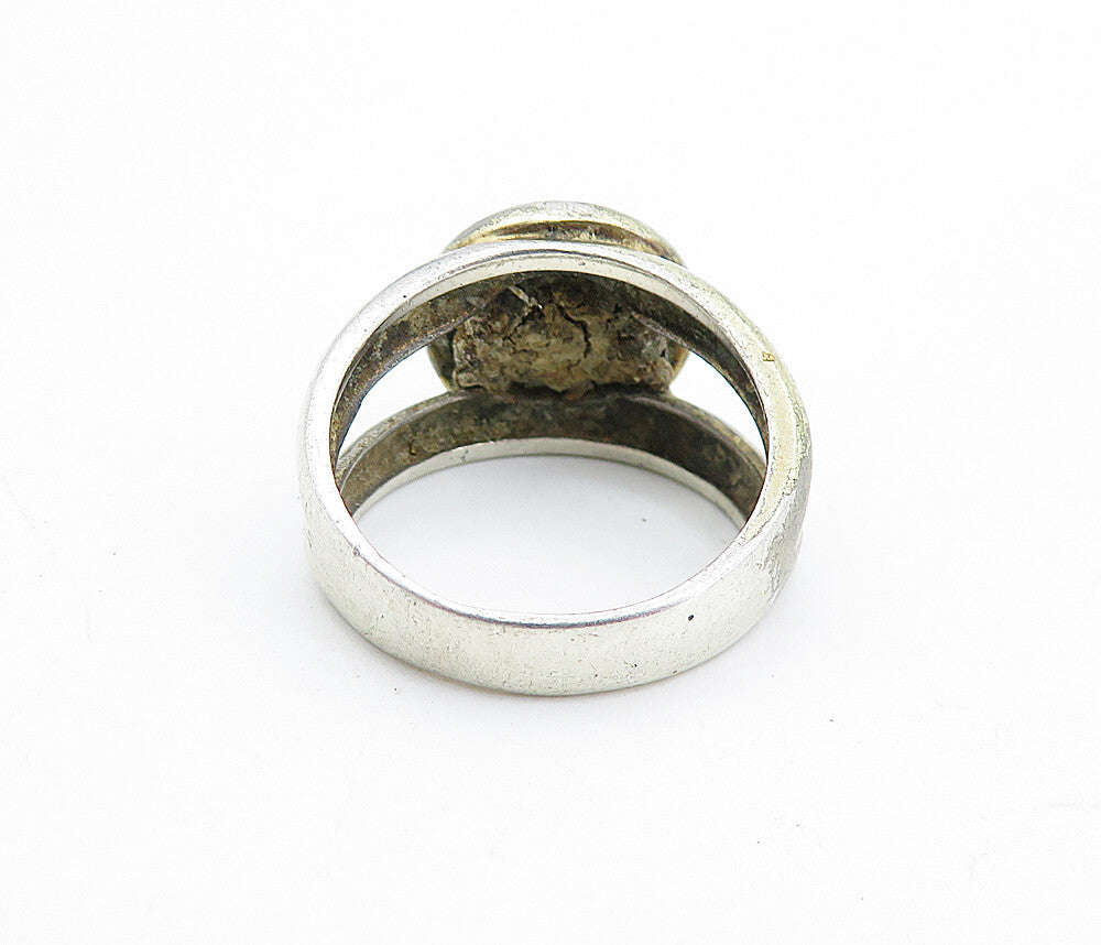 ESPO 925 Silver  Vintage Cubic Zirconia Split Shank Cocktail Ring Sz 6  RG6421
