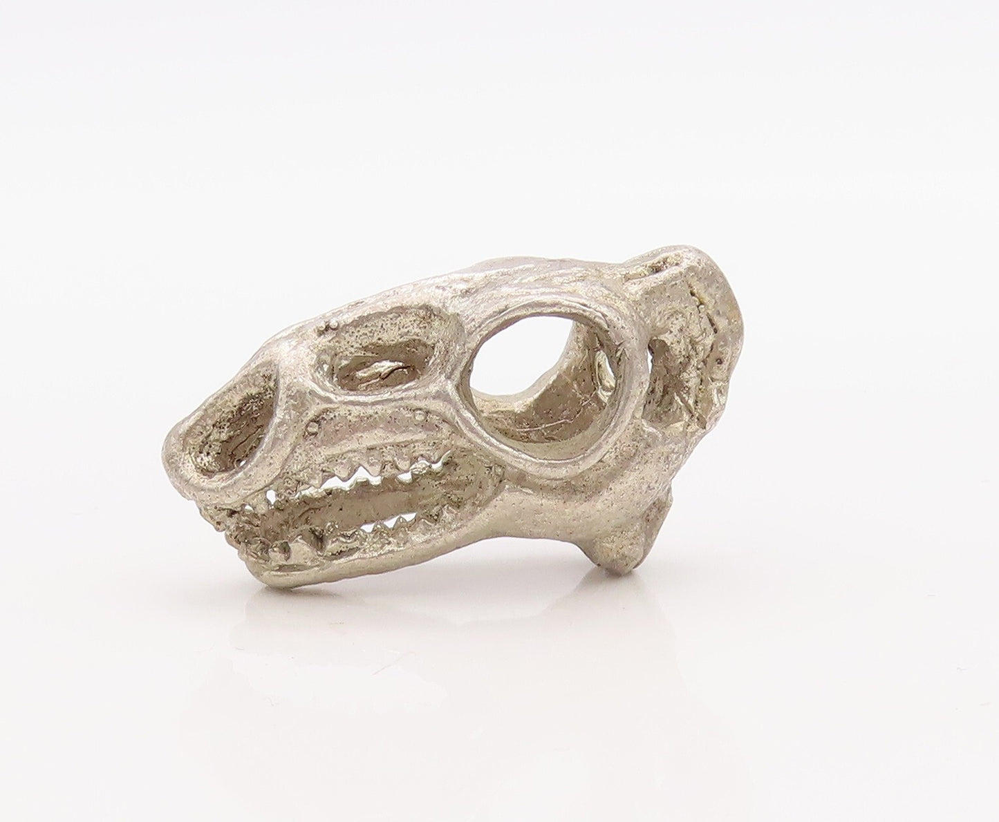 925 Sterling Silver Vintage Pendant Solid Cutout Dinosaur Skull  PT23567