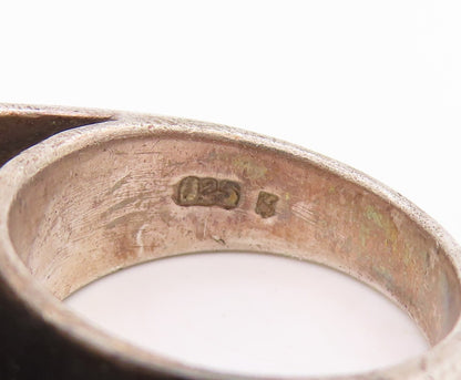 925 Sterling Silver Vintage Ring Minimalist Geometric Curve Band  Sz 8  RG34400