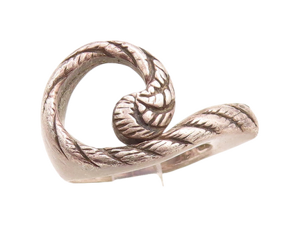 925 Sterling Silver Vintage Ring Dark Tone Etched Swirled Tail  Sz 5.5  RG31497