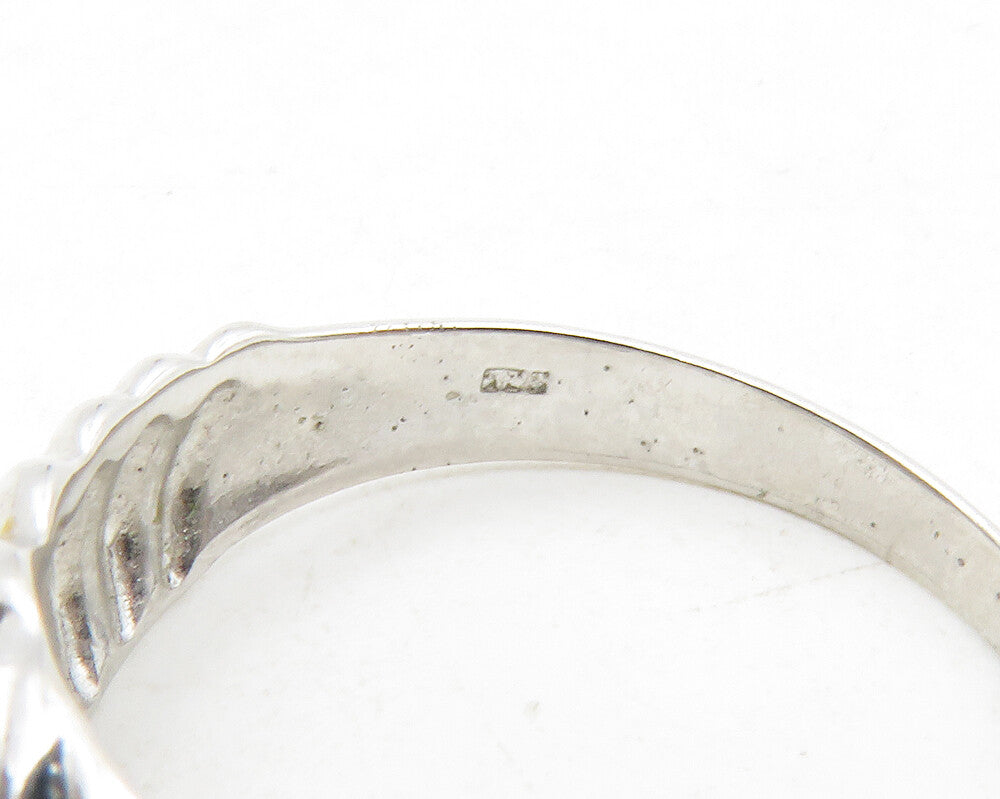 925 Sterling Silver  Cubic Zirconia Graduated Design Band Ring Sz 7.5  RG12937