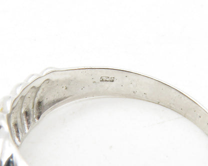 925 Sterling Silver  Cubic Zirconia Graduated Design Band Ring Sz 7.5  RG12937