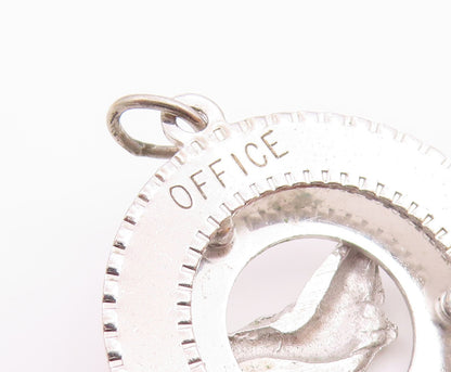 925 Sterling Silver Vintage Pendant Carved Hands Friendship Promise  PT22765