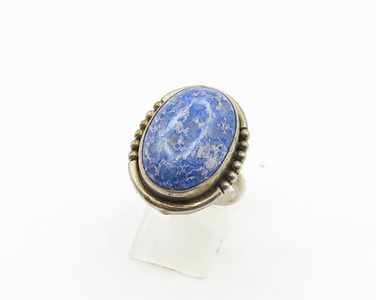 925 Sterling Silver Vintage Cabochon Sodalite Cocktail Ring Sz 8 RG19308