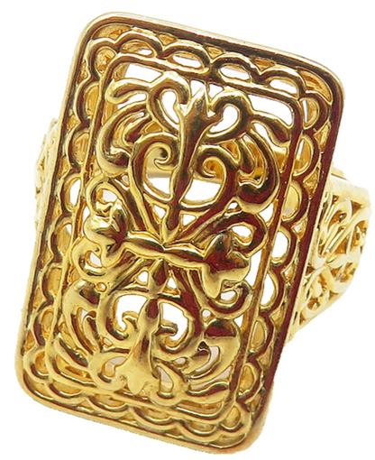ROSS SIMON 925 Silver  Gold Plated Swirl Design Cocktail Ring Sz 7  RG12065