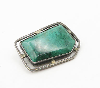 ISRAEL 925 Sterling Silver  Vintage Eilat Stone Oxidized Brooch Pin  BP6414