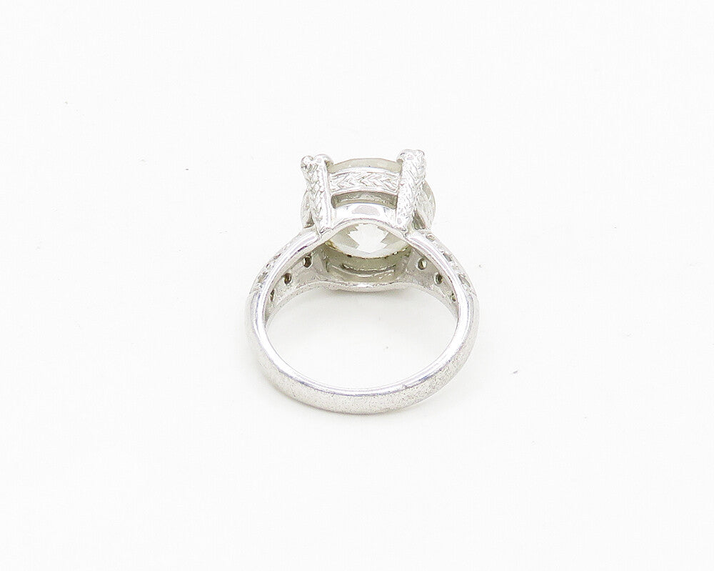 925 Sterling Silver  Sparkling Cubic Zirconia Cocktail Ring Sz 6  RG18209