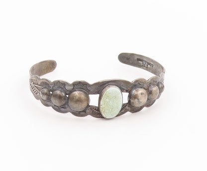 925 Sterling Silver Vintage Bracelet SOUTHWESTERN Oval Turquoise Cuff BT11791