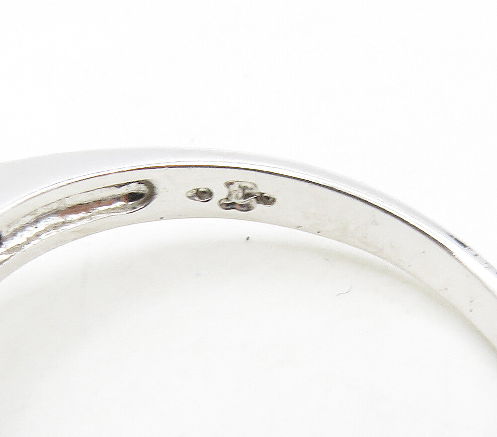 925 Sterling Silver  Cubic Zirconia Solitaire Accent Ring Sz 9.5  RG16479