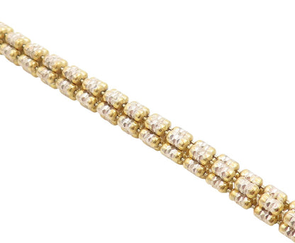 925 Sterling Silver Vintage Bracelet Two Tone Weave Link Design Chain  BT11455