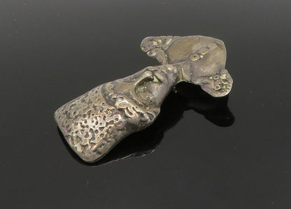 925 Sterling Silver  Vintage Antique Dark Tone Man With Hat Brooch Pin  BP7875