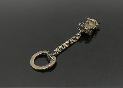 MEXICO 925 Sterling Silver  Vintage Dark Tone Car Key Chain (SPINS)  TR3033