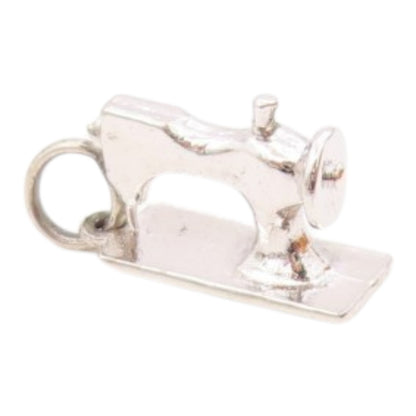 925 Sterling Silver  Vintage Polished Sewing Machine Charm Pendant  PT21409