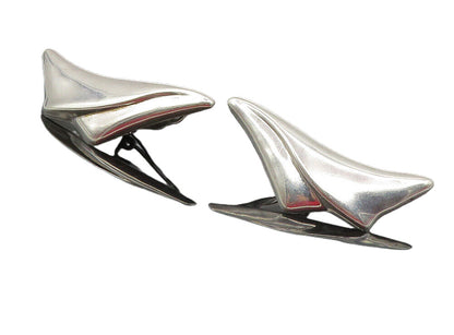 MEXICO 925 Sterling Silver  Vintage Modernist Non Pierce Drop Earrings  EG4780