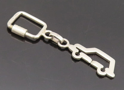 925 Sterling Silver Vintage Key Chain MEXICO Sloid Border Cutout Car TR3684