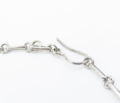 MIDDLE EAST 925 Silver Vintage Hieroglyphics Pattern Chain Necklace NE1271