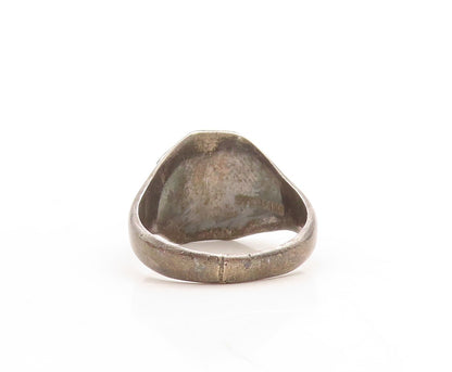 925 Sterling Silver Vintage Ring Enameled LBM Comradeship Etched  Sz 7  RG31551