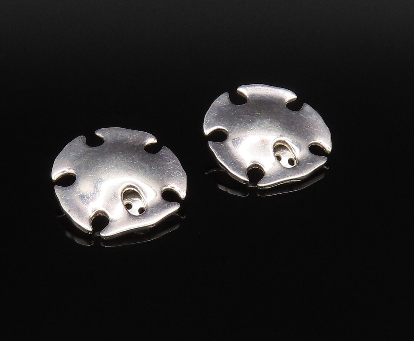 RLM STUDIO 925 Silver  Vintage Fidget Shield Non Pierced Earrings  EG12132