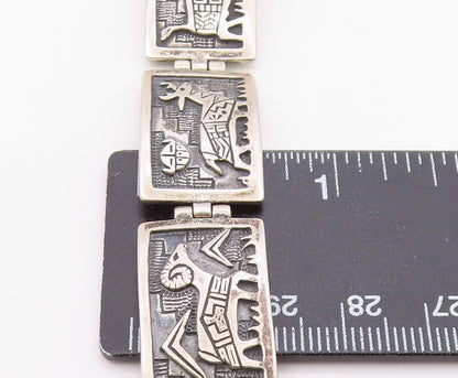 925 Sterling Silver Vintage Bracelet RODERIC TENORIO Storyteller Panel  BT12130