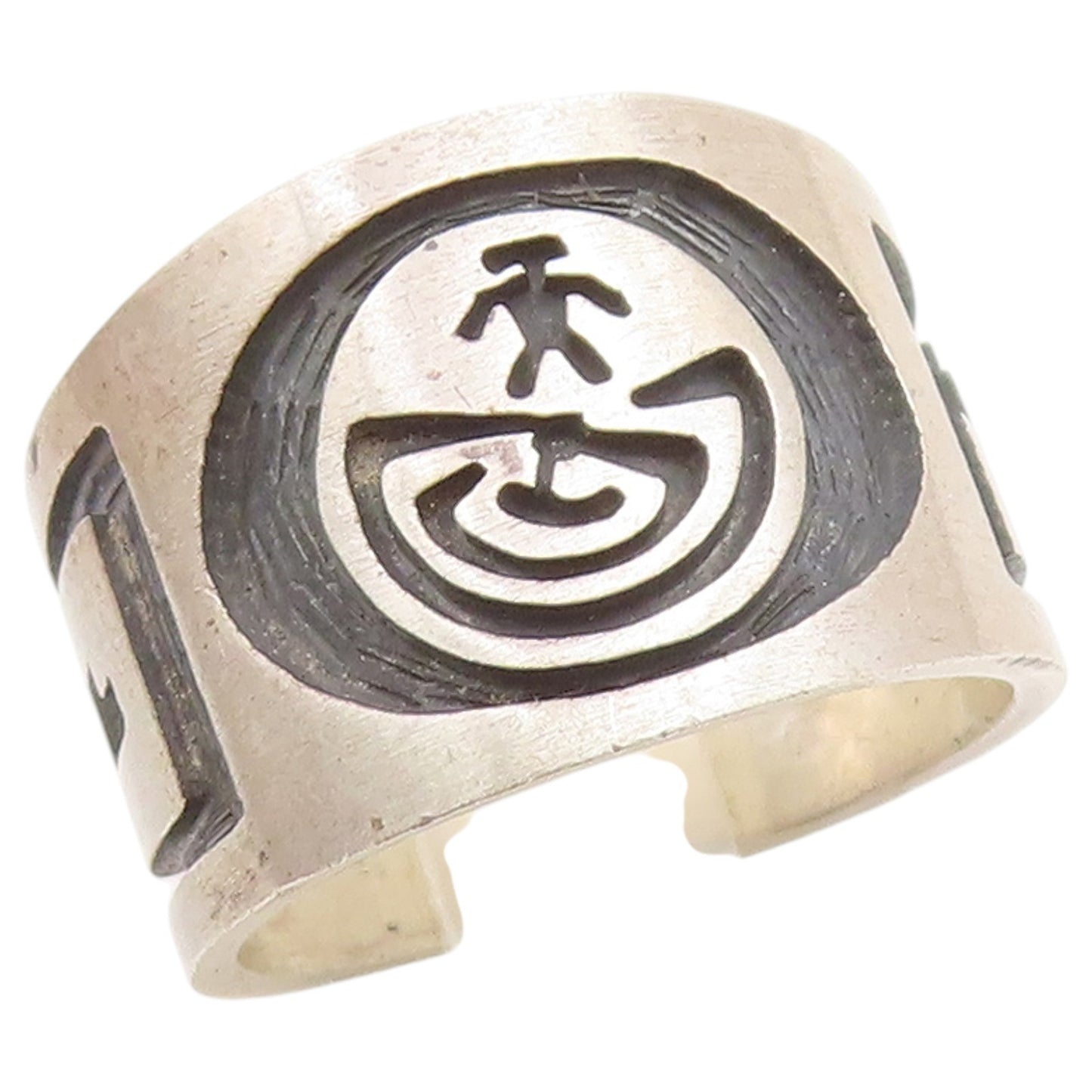925 Sterling Silver Vintage Ring SOUTHWESTERN Mann In The Maze  Sz 6.5  RG36950