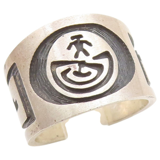 925 Sterling Silver Vintage Ring SOUTHWESTERN Mann In The Maze  Sz 6.5  RG36950