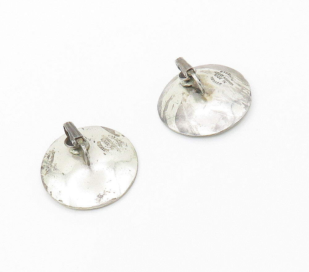 HUBERT HARMON 925 Silver  Vintage Black Onyx Non Pierce Drop Earrings  EG8749