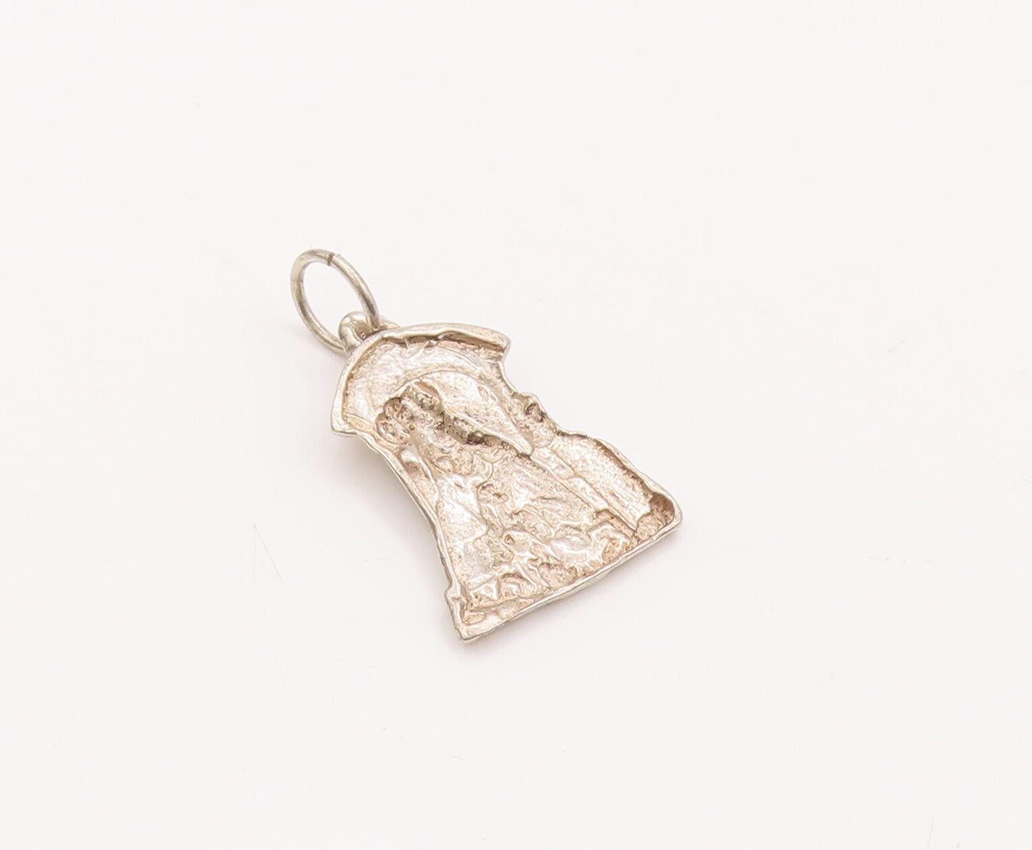 925 Sterling Silver Vintage Pendant Solid Carved Religious Pendant  PT23126