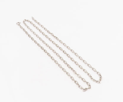 925 Sterling Silver Vintage Necklace Minimalist Hollow Over Link Chain  NE4690
