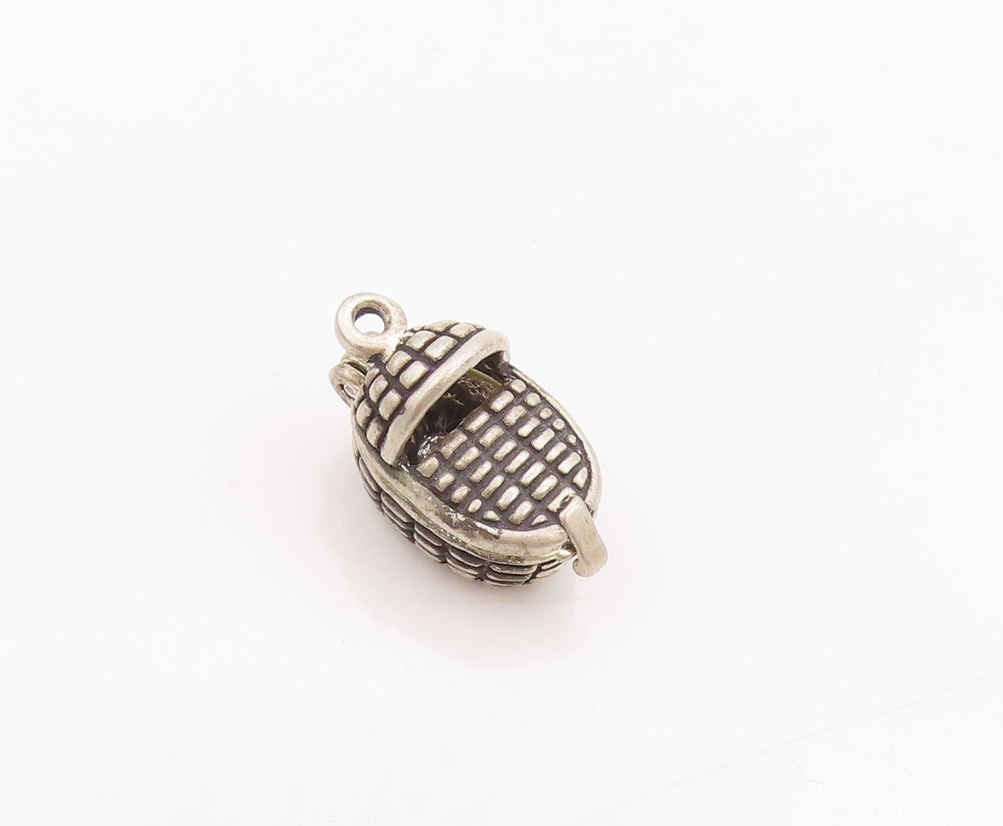 925 Sterling Silver Vintage Pendant Antique Dark Tone Baby Cradle Charm  PT24520