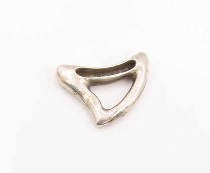 925 Sterling Silver Vintage Pendant CIANI Modernist Sculpted Wave Charm  PT25302