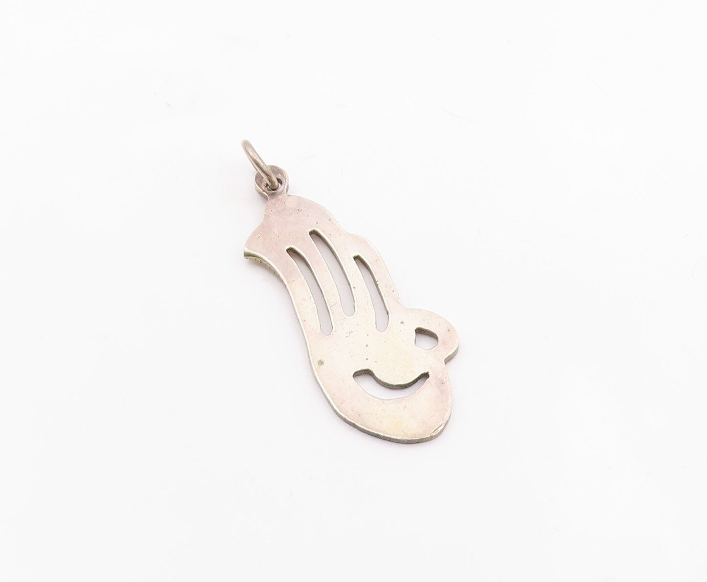 925 Sterling Silver  Vintage Shiny Smooth Cutout Bird Motif Pendant  PT17970