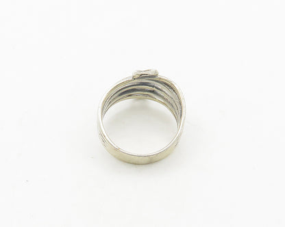 925 Sterling Silver  Vintage Shiny Treble Clef Music Band Ring Sz 6  RG19664