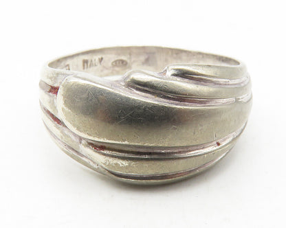 925 Sterling Silver  Vintage Fluted Wrap Design Smooth Band Ring Sz 7  RG11749
