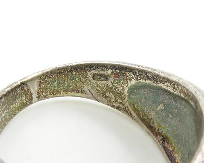 925 Sterling Silver  Vintage Dark Tone Smooth Tapered Band Ring Sz 7  RG17748
