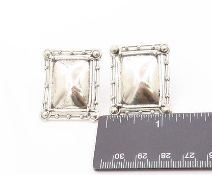 925 Sterling Silver Vintage Earrings PAT AREIAS Brutalist Domed Framed  EG13569