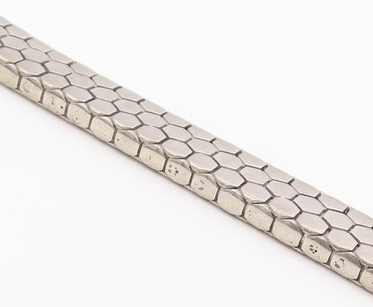 925 Sterling Silver Vintage Bracelet Classic Hexagonal Honeycomb Chain  BT12152
