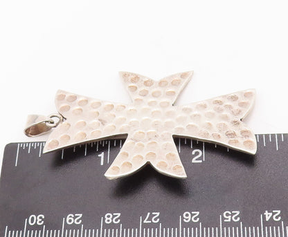 925 Sterling Silver Vintage Brooch Pin MEXICO Dented Cutout Ribbon Ends  BP10803