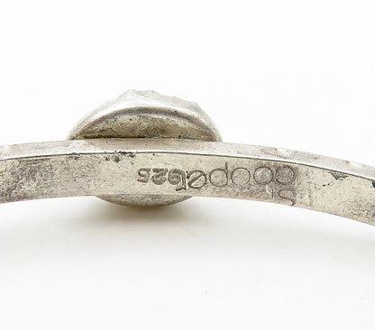 S. COOPER 925 Sterling Silver Vintage Faceted Labradorite Cuff Bracelet BT6348