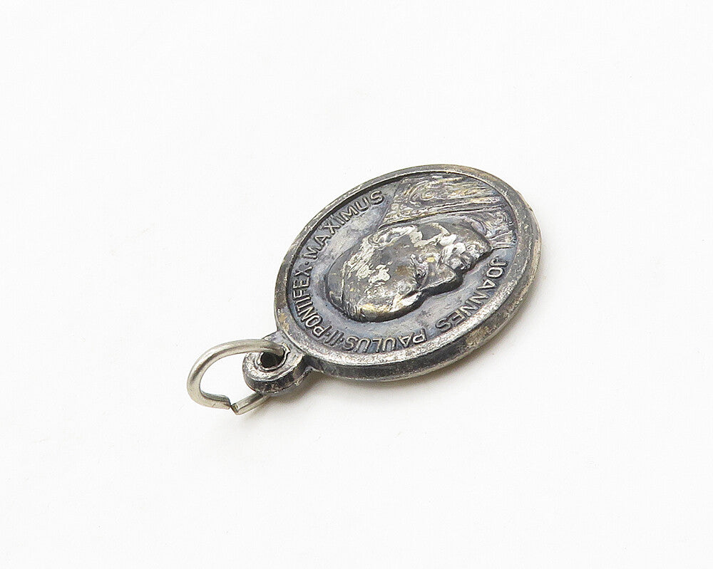 925 Silver  Vintage Joannes Paulus Regina Poloniae Medallion Pendant  PT14331