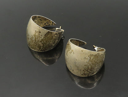 925 Silver & 14K GOLD  Vintage Minimalist Wide Curve Drop Earrings EG11530
