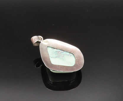 925 Sterling Silver  Vintage Cabochon Gemstone Abstract Pendant  PT21013