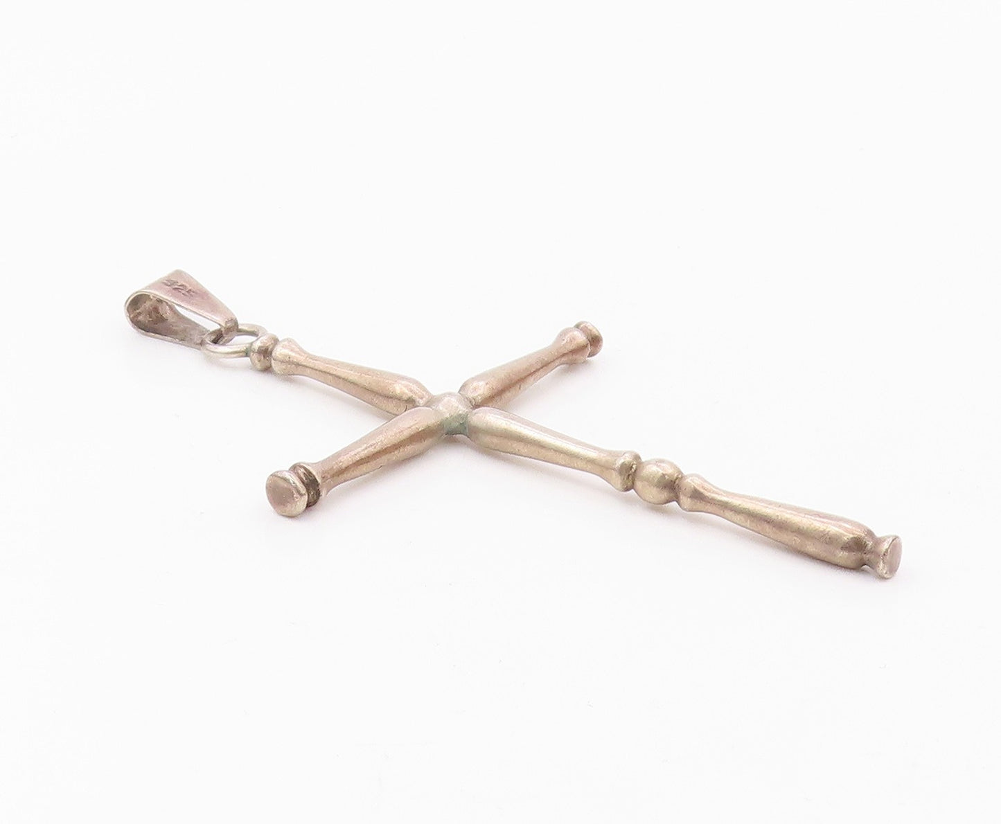 LEVINS MEXICO 925 Silver  Vintage Minimalist Religious Cross Pendant  PT21026