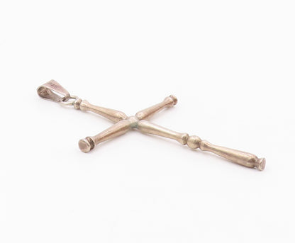LEVINS MEXICO 925 Silver  Vintage Minimalist Religious Cross Pendant  PT21026