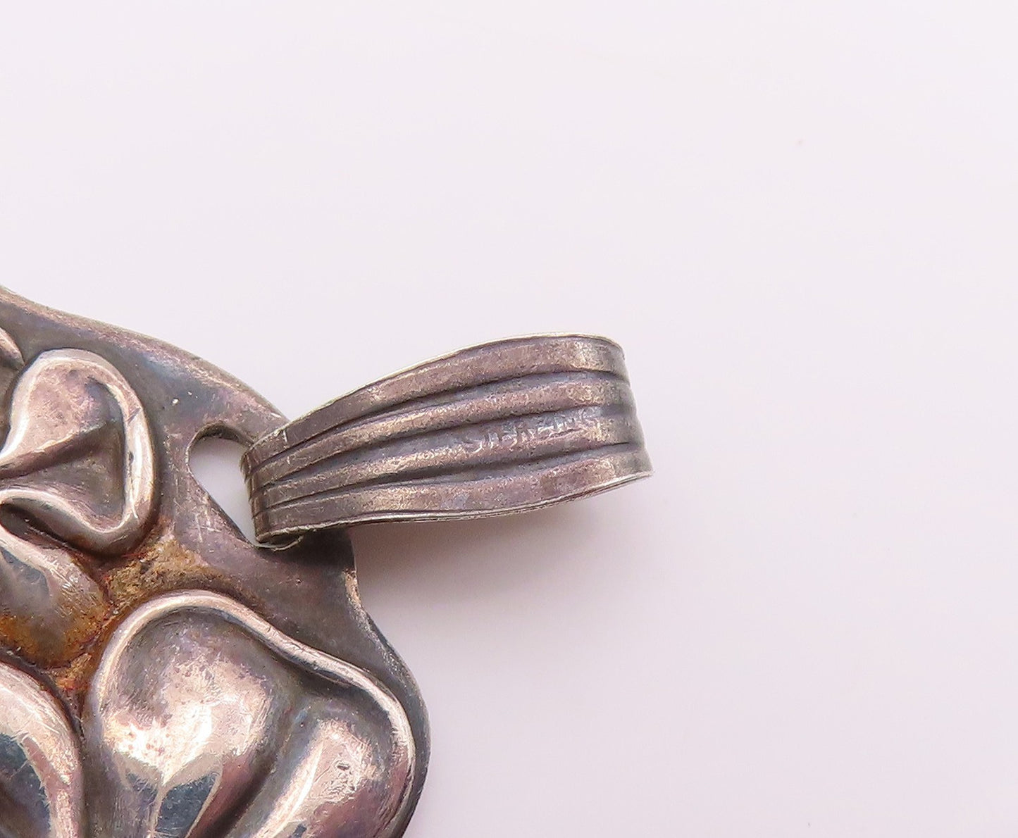 925 Sterling Silver Vintage Pendant REED & BARTON Lucky Clover Whistle  PT26018