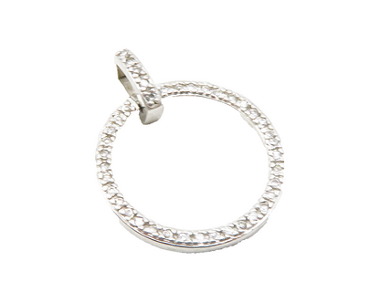 ROSS SIMON 925 Sterling Silver  Genuine Diamonds Open Circle Pendant  PT9739
