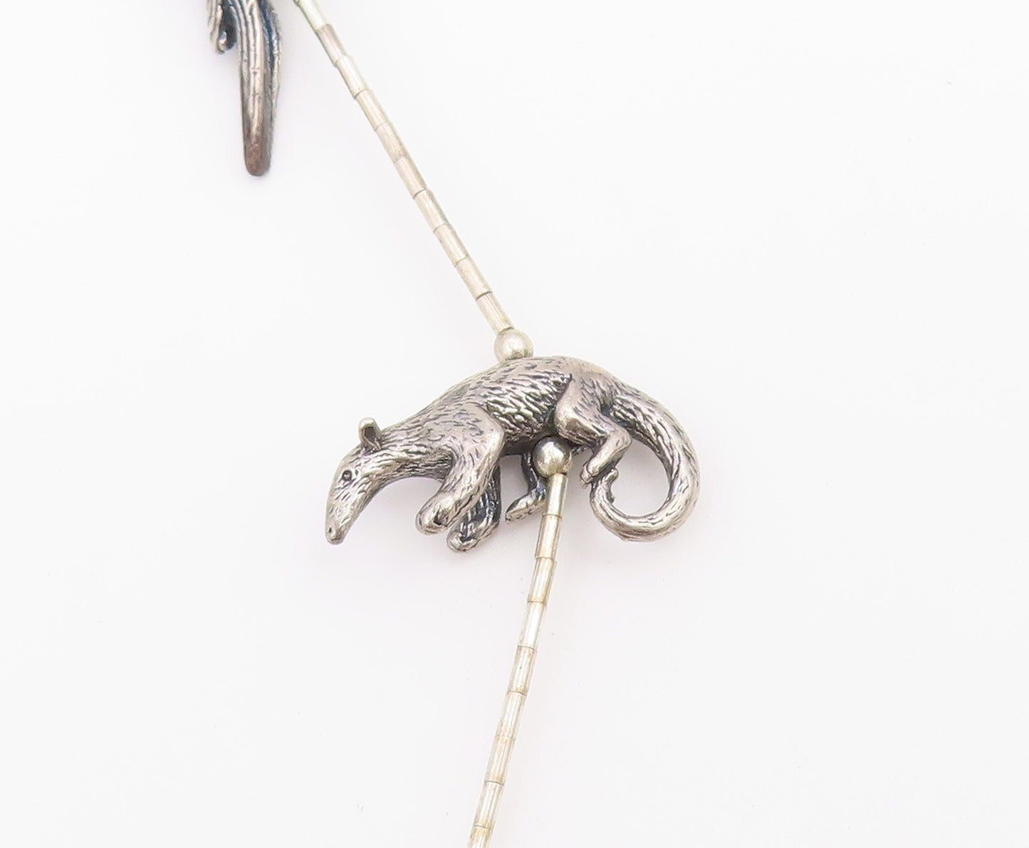 925 Sterling Silver Vintage Necklace SOUTHWESTERN Gemstone Animal Fetish  NE4909