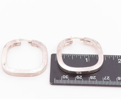 925 Sterling Silver Vintage Earrings Minimalist Geometric Square Hoops  EG14255